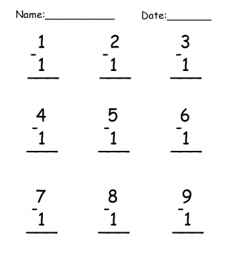 Subtraction Practice Free Printable Worksheet