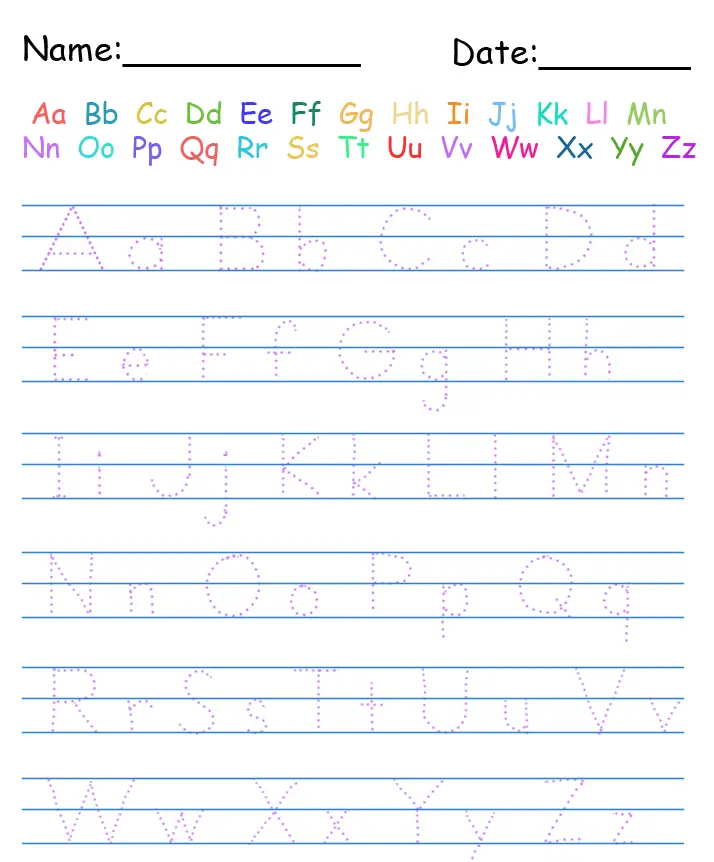 Trace Handwriting Worksheet