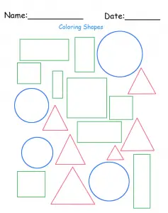 Kindergarten Shape Worksheets with Colors - Blog